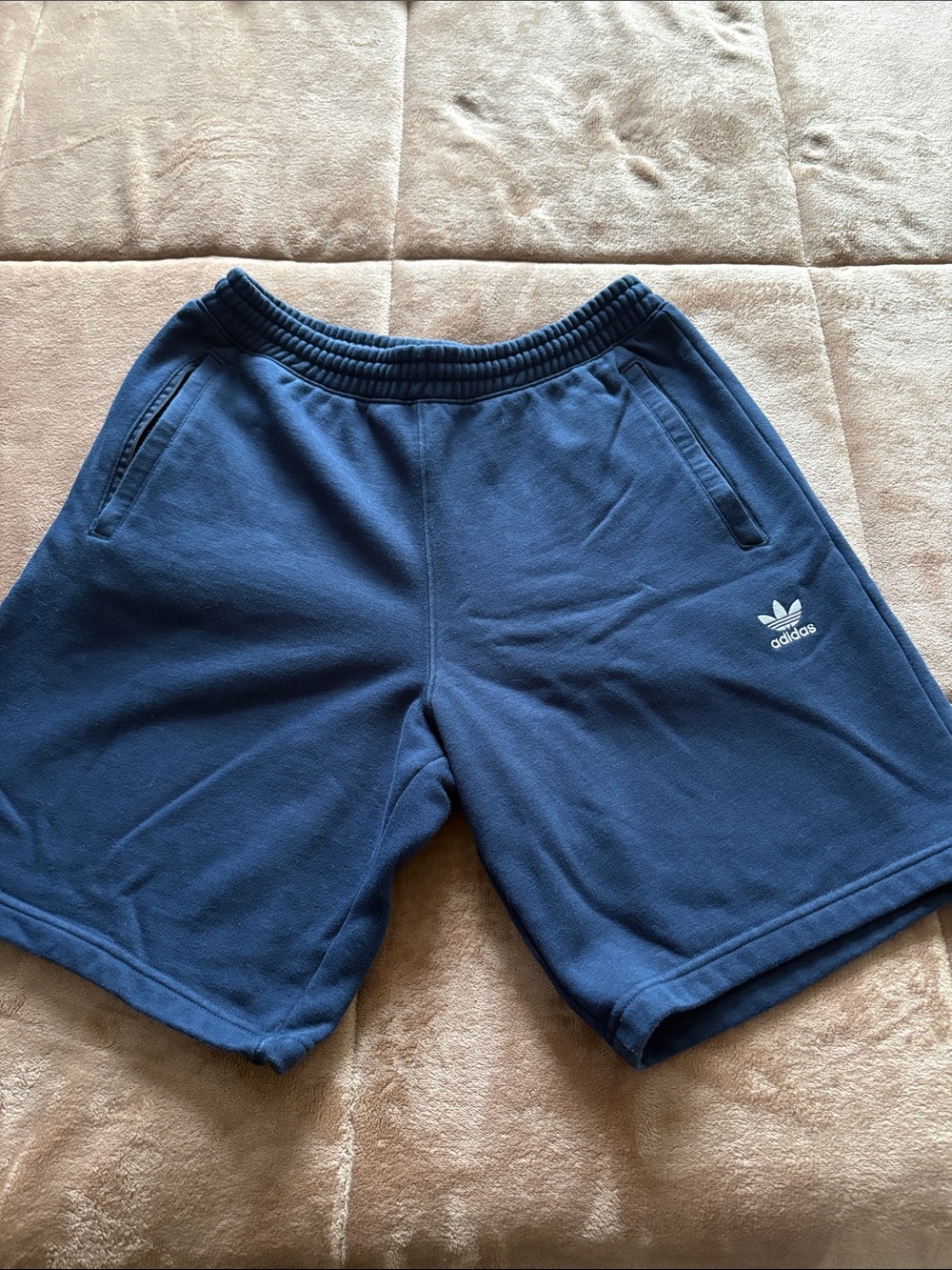 adidas Navy Trefoil Athletic Fleece Shorts